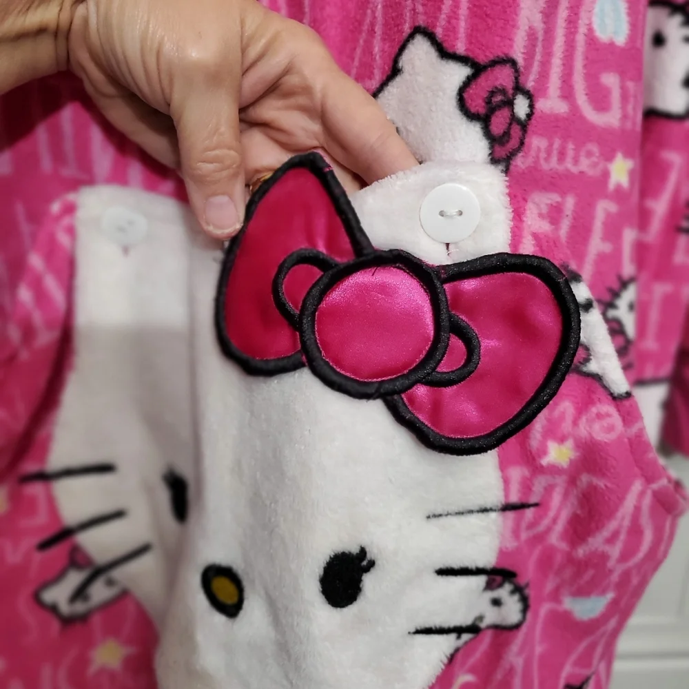 Hello Kitty Pink Pajama Onesie womans XL EUC - Picture 9 of 12